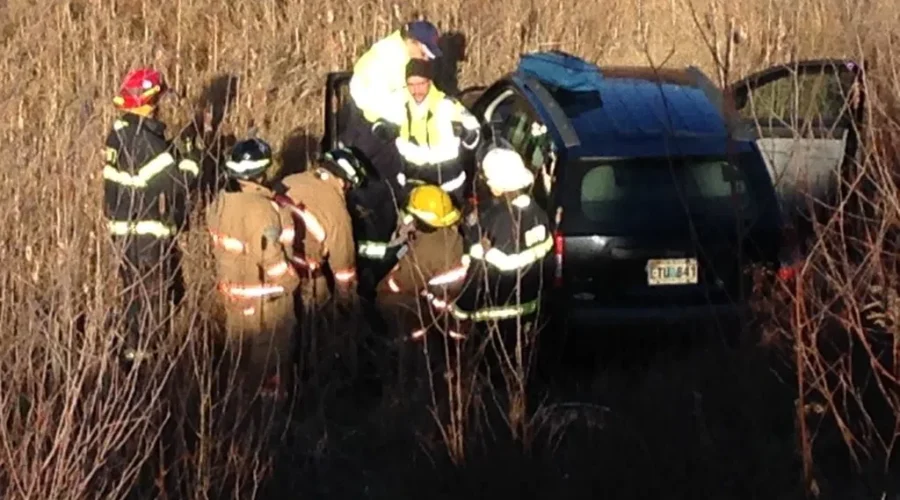 Minor Injuries After Car Drives Off Road Near Exit 10 On Highway 103