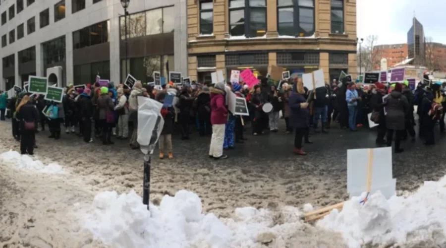 Teachers Making Their Way To Province House For Noon Rally