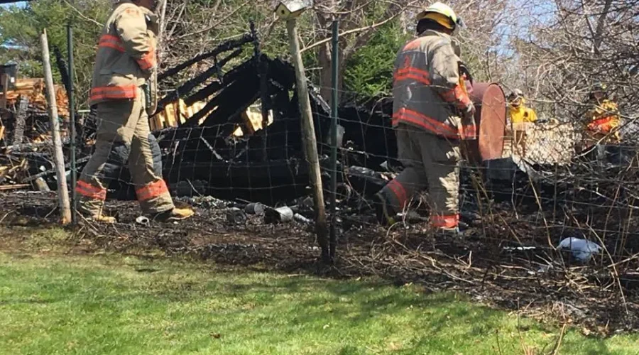Rhodes Corner Fire Claims Wood Shed