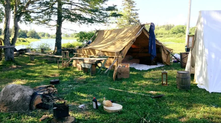 Planters Encampment Set Up in Barrington