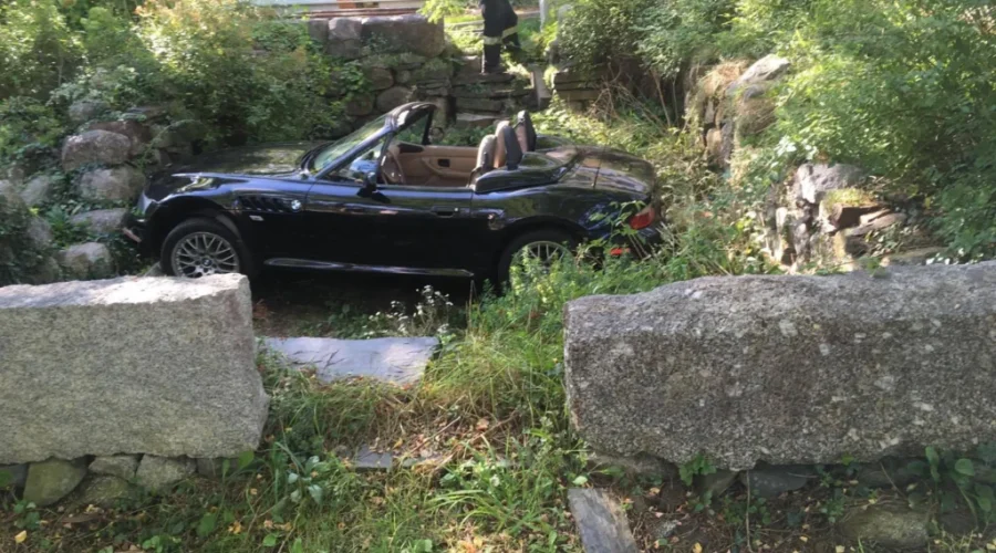Woman Uninjured After Car Goes Over Embankment
