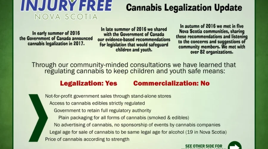 With The Legalization Of Cannabis Expected Next Year, Injury Free Nova Scotia Wants To Get The Discussion Rolling