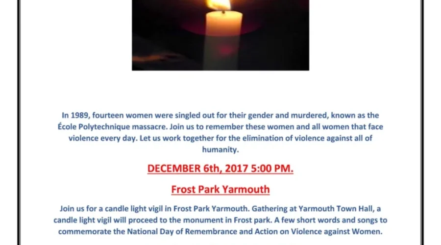 Wednesday December 6th Marks National Day Of Remembrance And Action On Violence Against Women
