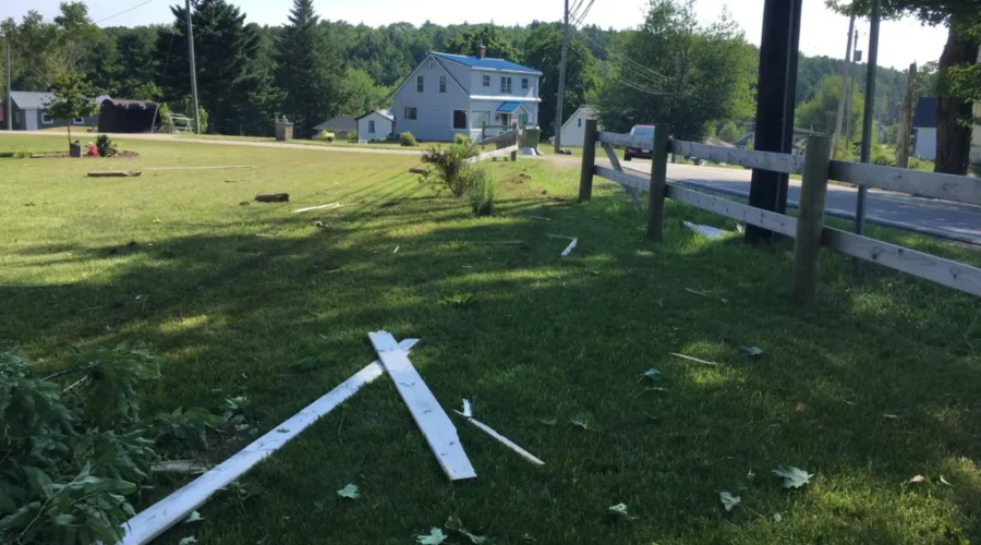 Single Vehicle Crash Takes Out Fence, Trees in Blockhouse