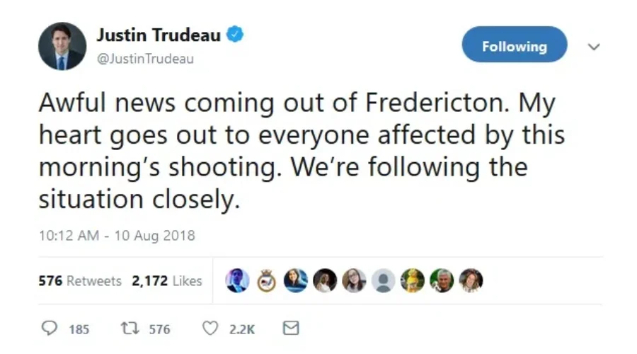 Country Offers Outpouring Of Support For Fredericton Following Shooting