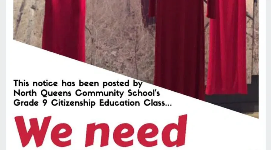 High Schools Mounting Red Dress Exhibits