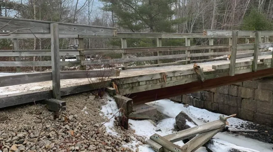 Trail Bridge Closed After Vehicle Destroys Railing