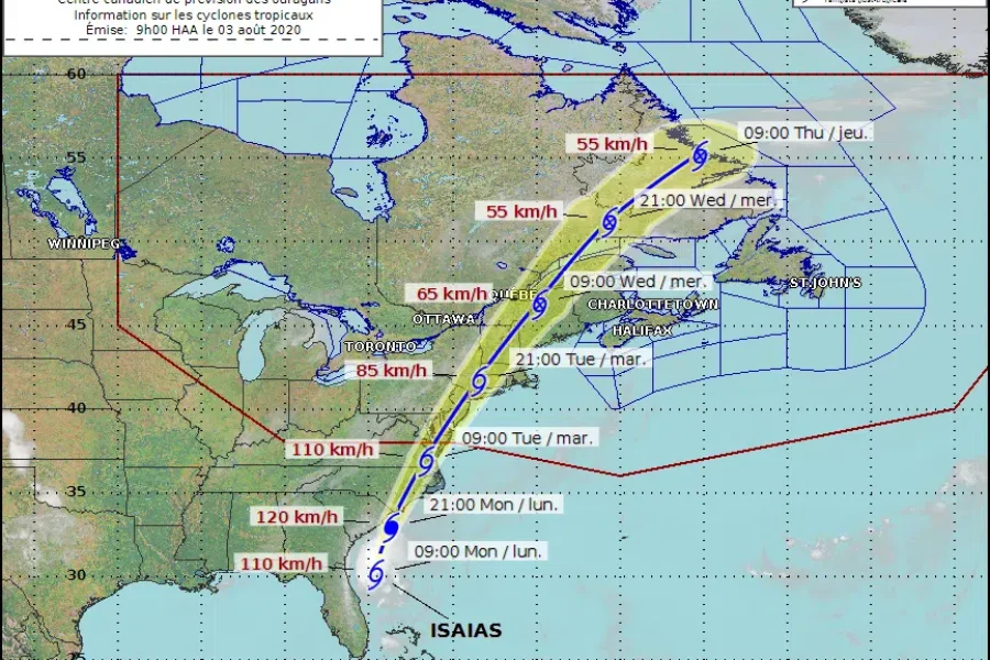 Nova Scotia May Be Spared Brunt of Hurricane Isaias