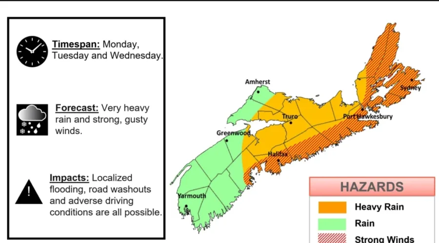 Three-day storm to batter NS with heavy rain and high winds