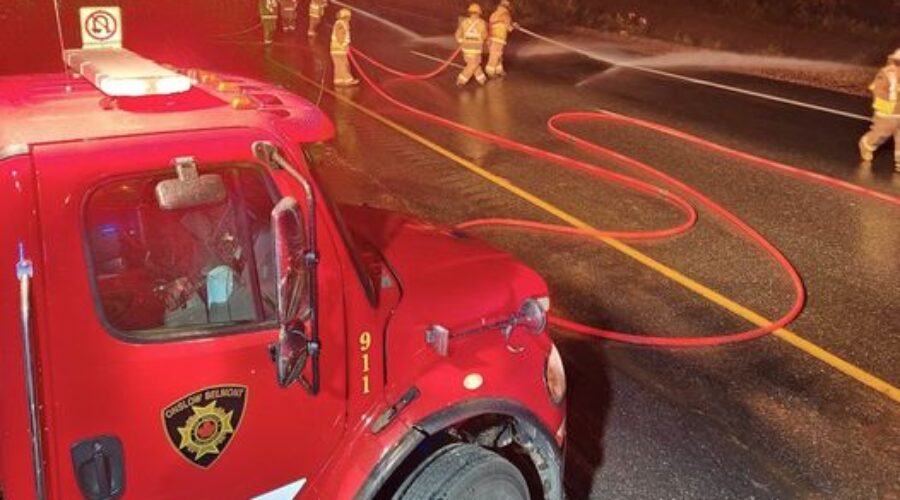 Manure spill causes cars to slide off road in Debert