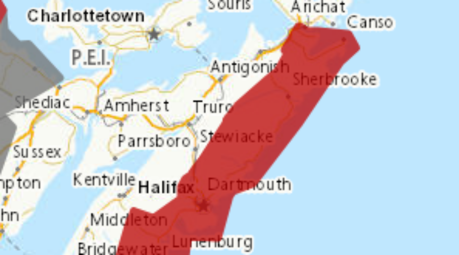 Heavy rain Tuesday afternoon to early Wednesday for Atlantic coast of Nova Scotia