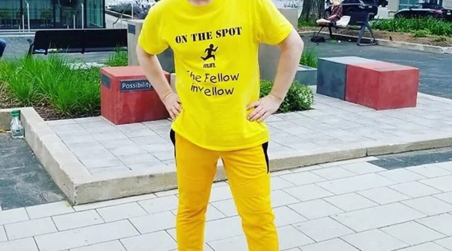 ‘Fellow in Yellow’ looks to move others by moving himself