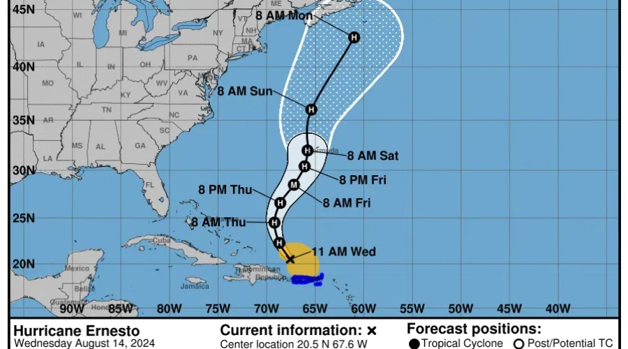 How might Ernesto impact the Maritimes?