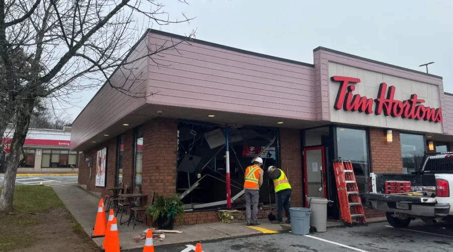 LaHave Street Tim Hortons temporarily closed after car runs into building