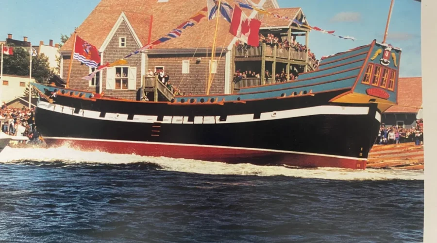 Ship Hector gearing up for launch in Pictou waterfront