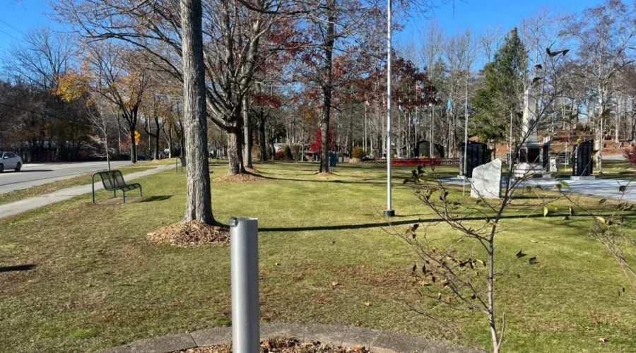 Light pole at Veterans Memorial Park ripped down