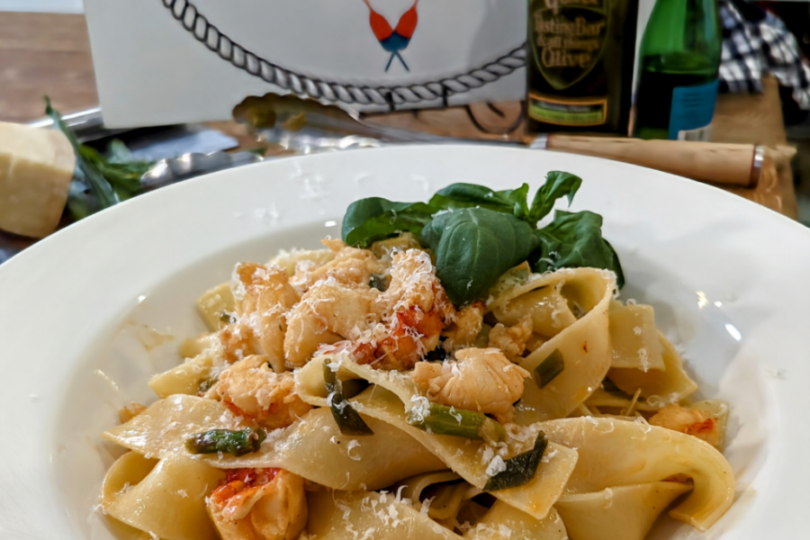 Light and Fresh Lobster Basil Pasta